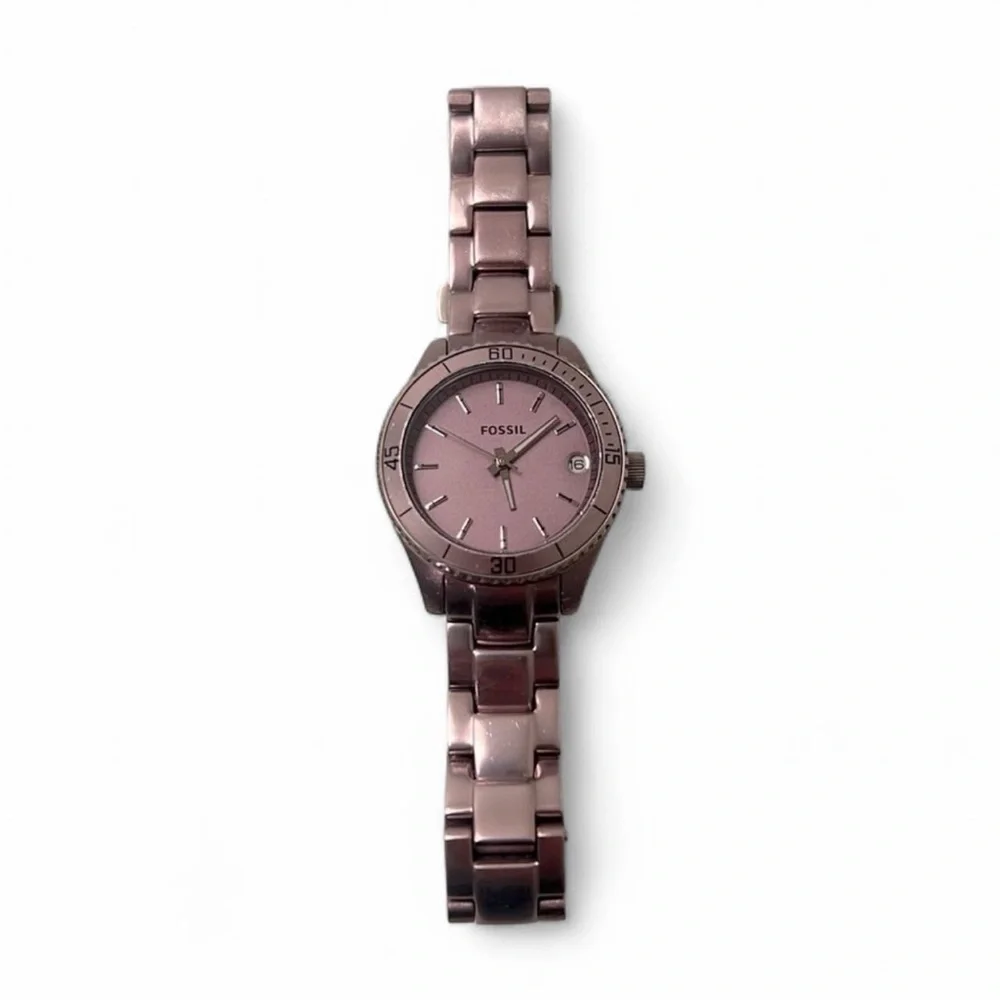 Fossil Stella Purple Silvertone Watch ES2903